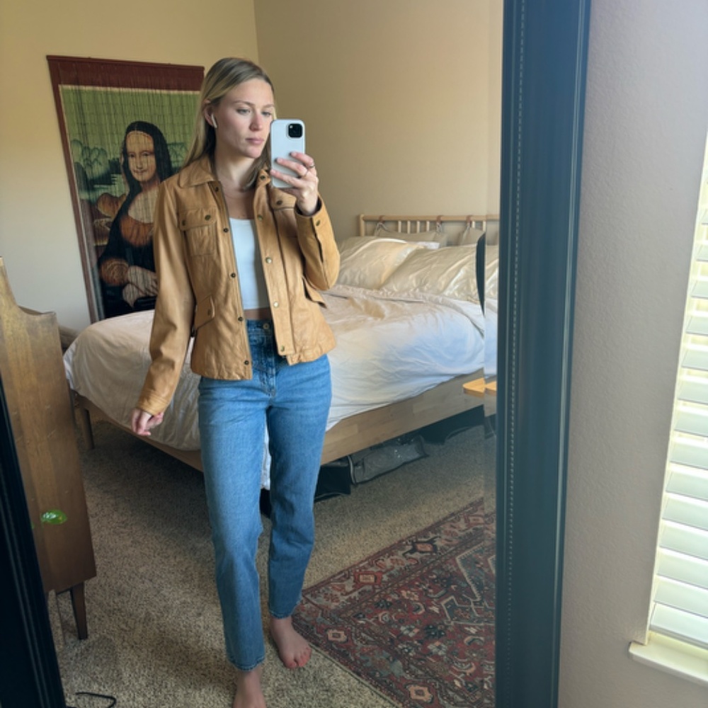 Banana Republic Luxury Cognac Leather Jacket